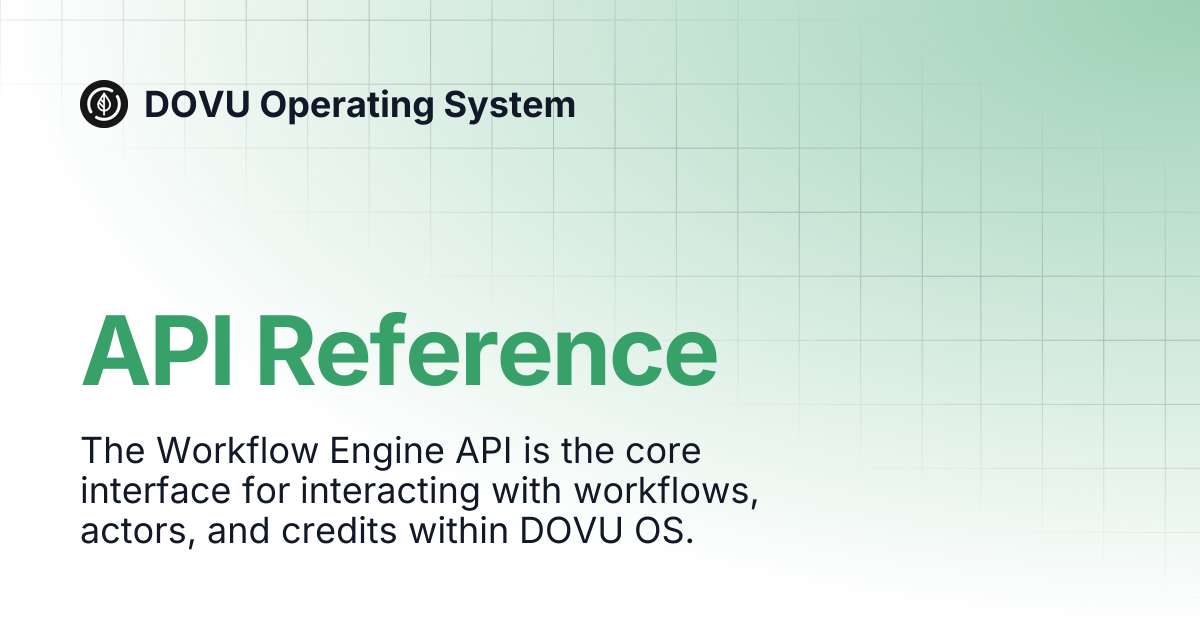 API Reference | DOVU Operating System