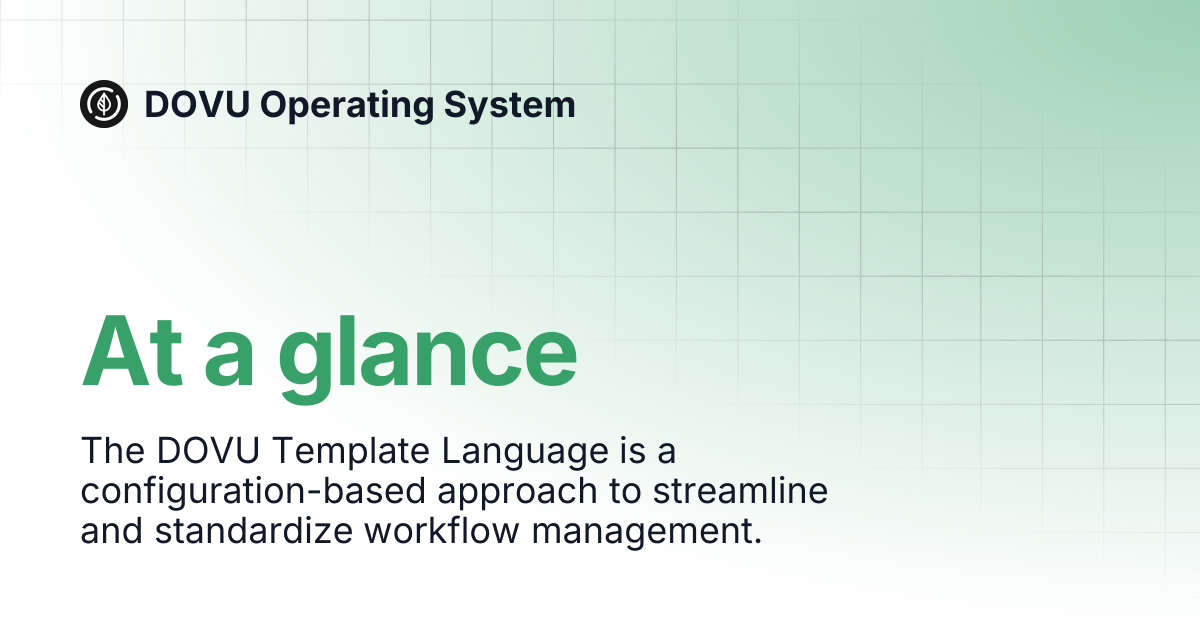 At a glance | DOVU Operating System